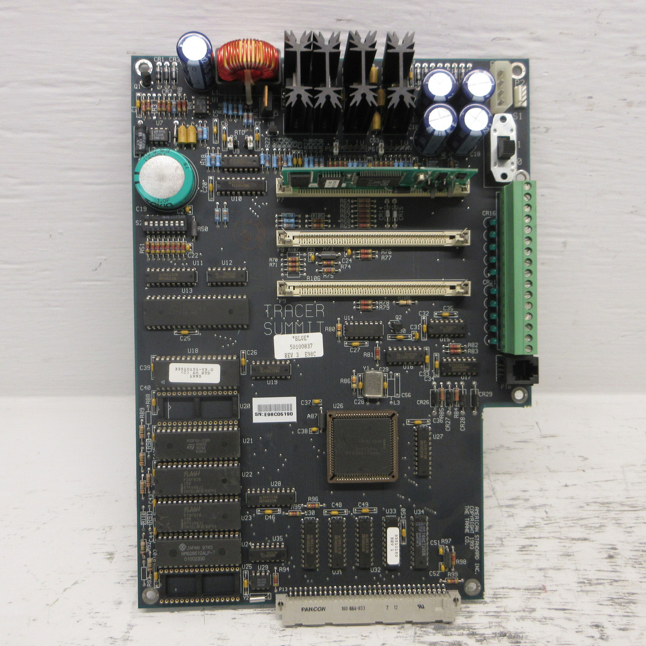 Trane Tracer Summit Blue 50100837 Rev 3 E98C HVAC PCB PC Board "Blue" w/ 5010057 (AH0935-1)