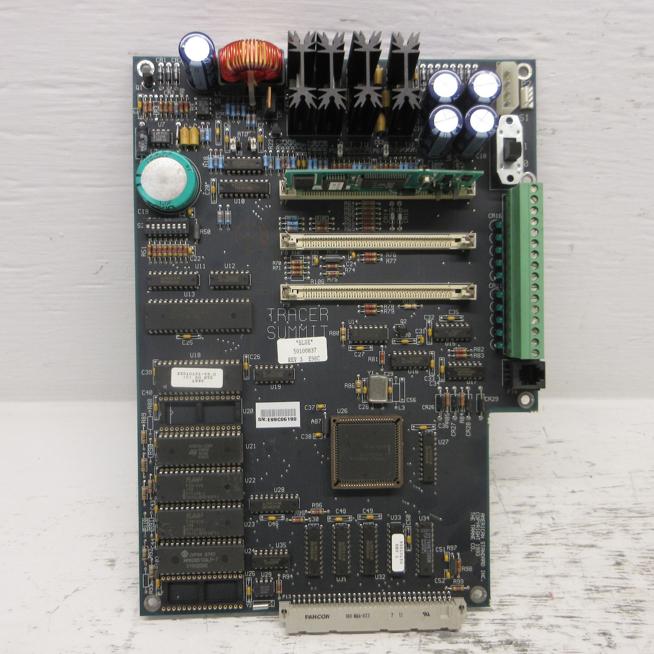 Trane Tracer Summit Blue 50100837 Rev 3 E98C HVAC PCB PC Board "Blue" w/ 5010057 (AH0935-1)