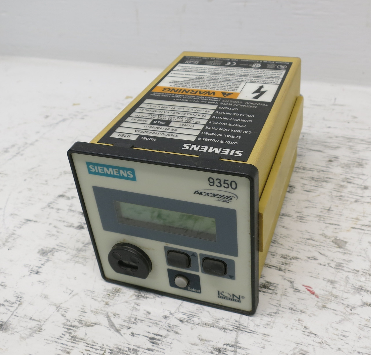Siemens 9300 9350DC-100-0ZZZZA Advanced Power Meter ION Display Access 9350 (DW7909-1)