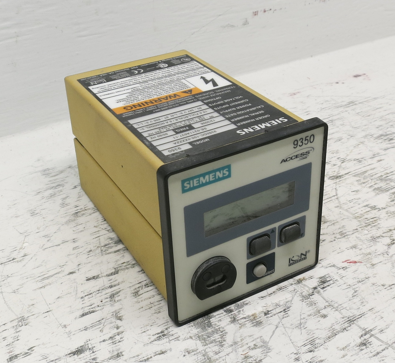 Siemens 9350DC-100-0ZZZZA 9350 Advanced Power Meter ION Display Access 9300 (DW7908-2)