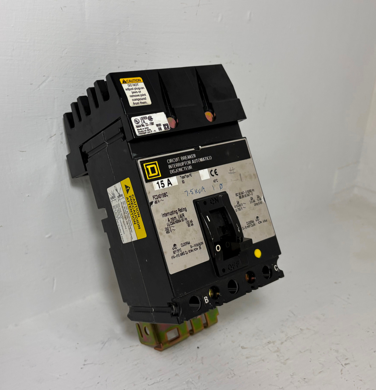 Square D I-Line FC24015BC 15A Circuit Breaker 2 Pole in 3P Frame 480V 15 Amp 2P (EM5797-1)