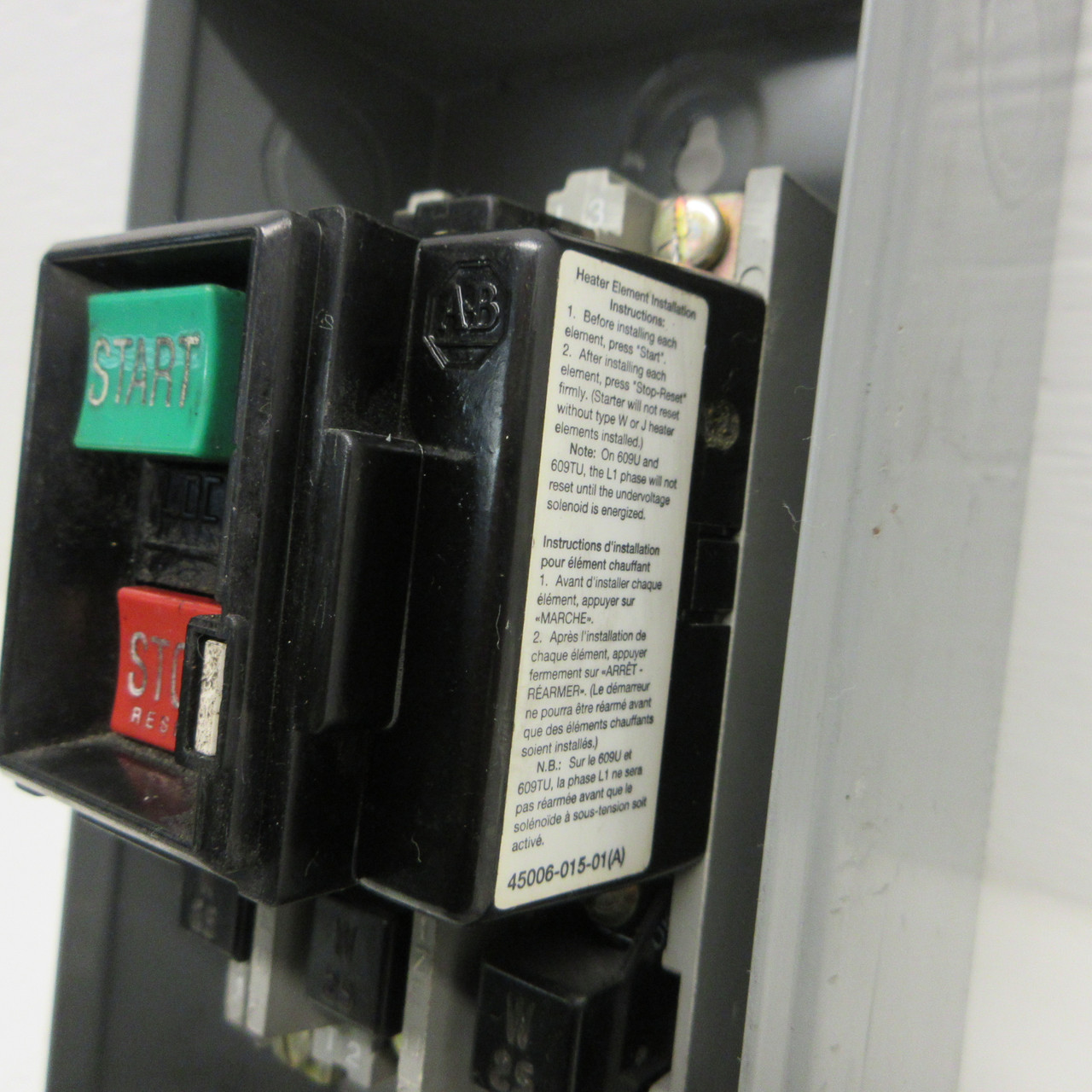 Allen Bradley 609-AAW Size 0 Manual Starter Ser H 3PH NEMA Type 1 609-AOW 609AAW (AH0957-3)