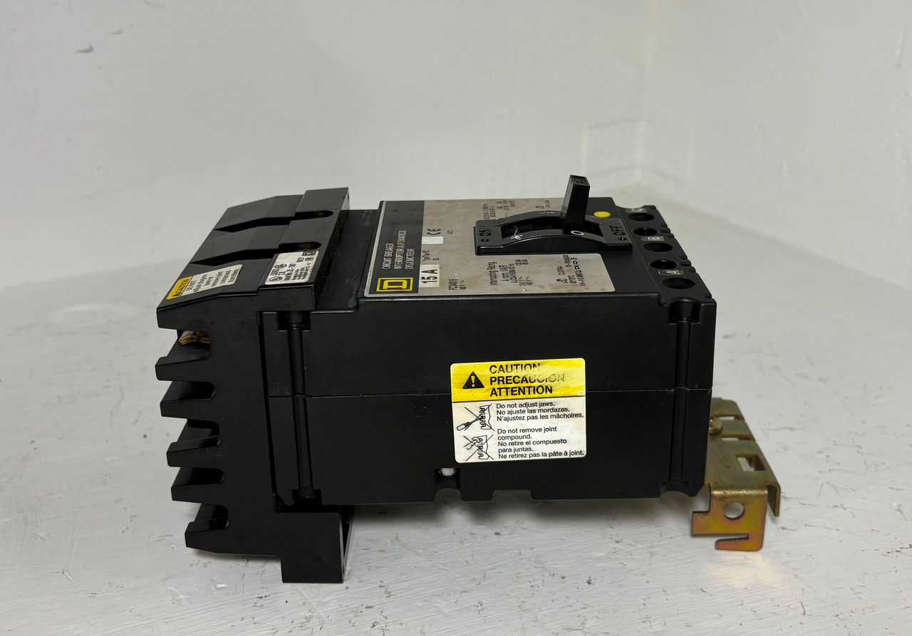 Square D I-Line FC34015 15A Circuit Breaker 480 VAC 3P Type FC 15 Amp 3P HACR (EM5798-2)