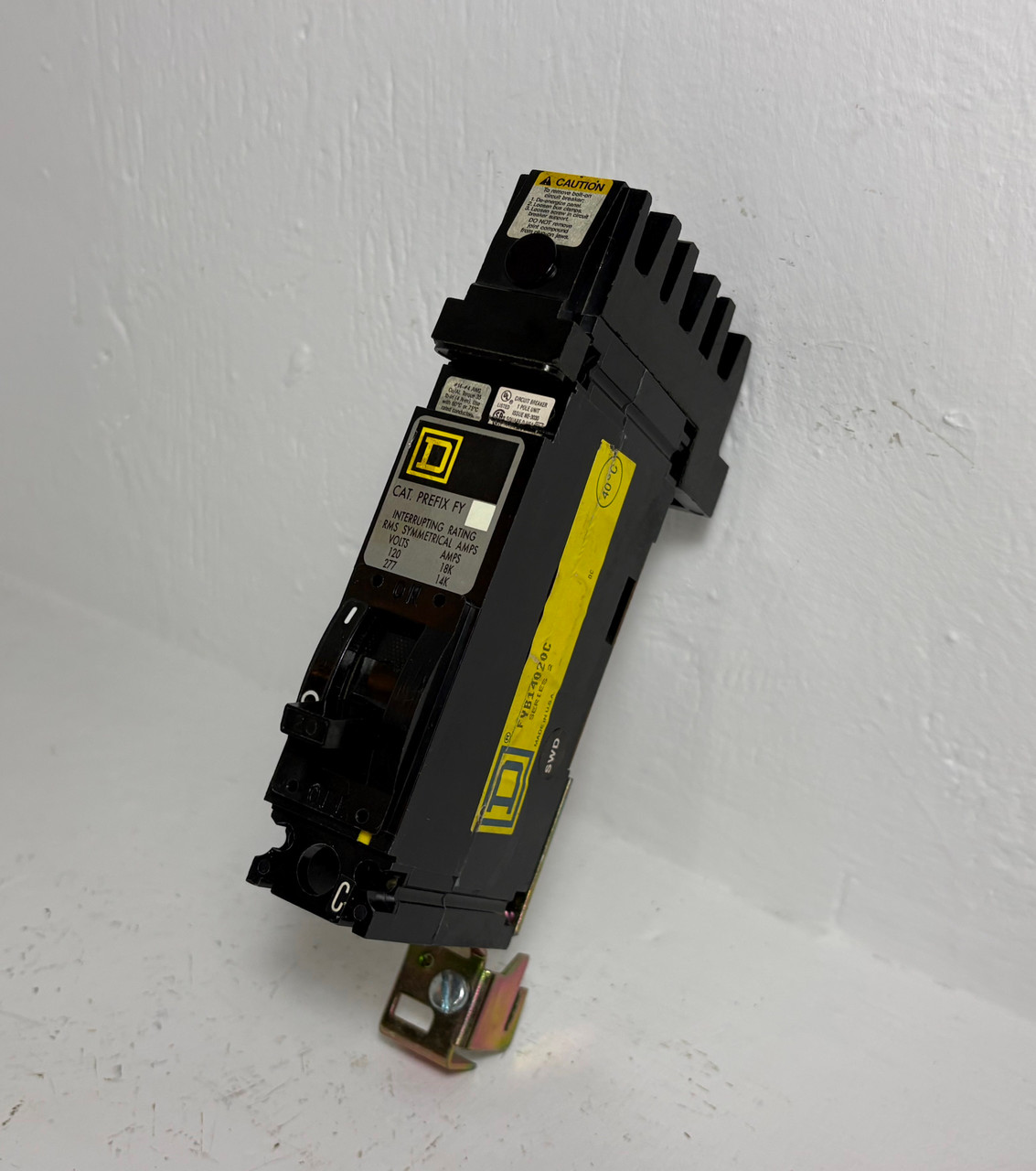 Image of Square D I-Line FYB14020C 20A 1 Pole Circuit Breaker Thick 277V FYB14020 20 Amp