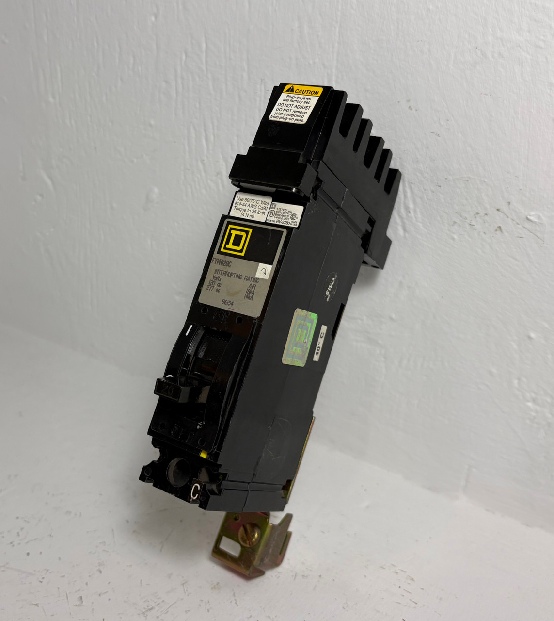 Image of Square D I-Line FY14020C 20A 1 Pole Circuit Breaker Thick 277V FY14020 1P 20 Amp