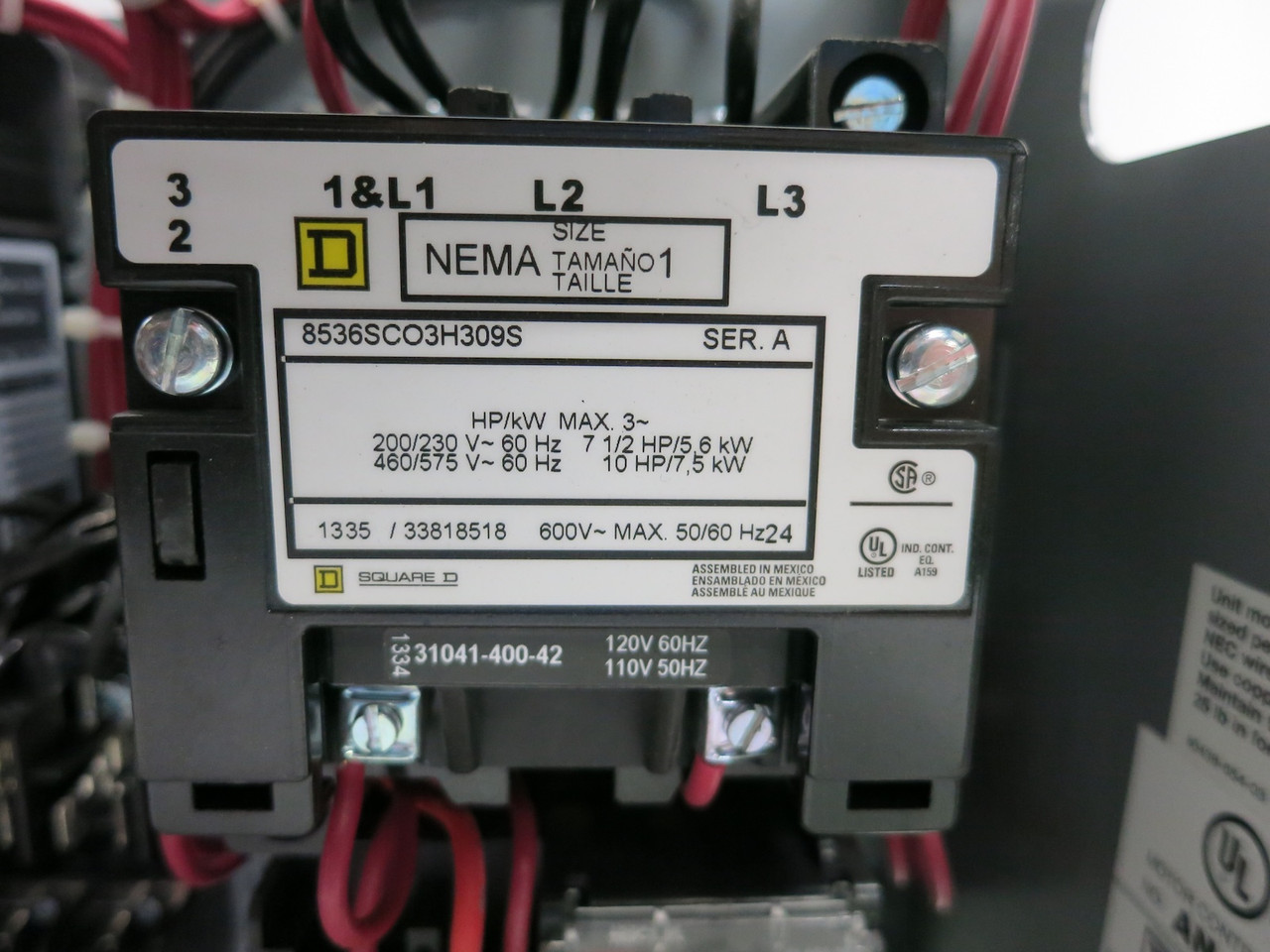 Square D Model 6 30 Amp Breaker Size 1 Starter 12" MCC Bucket 30A HJL36030M71AA (DW7930-2)