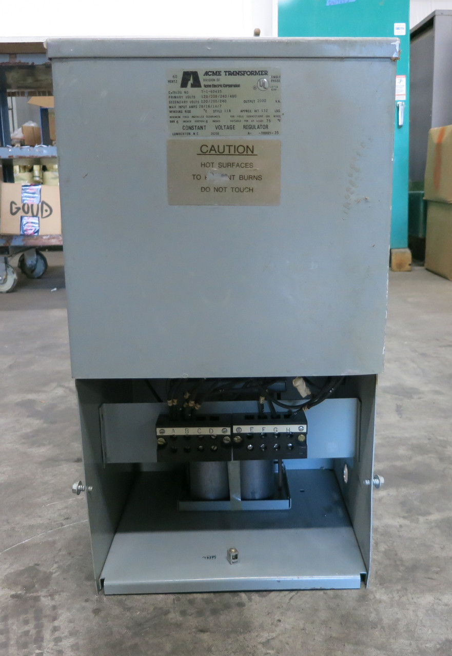 ACME T-1-69435 2000 VA Constant Voltage Regulator 120/208/240/480 CVR 1PH (DW7931-3)