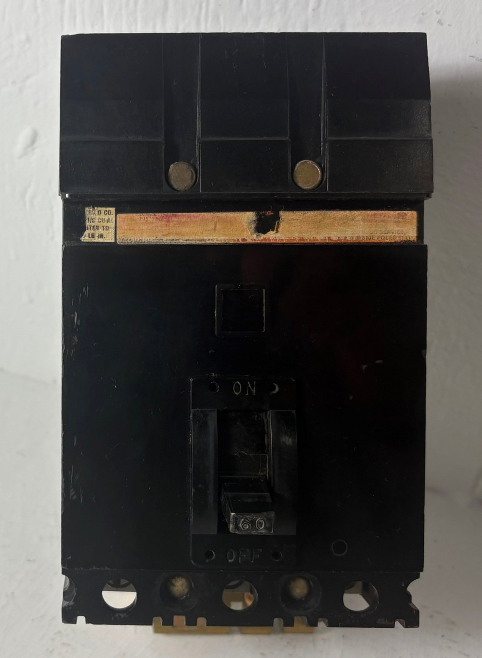 Square D I-Line FA36060 60A Circuit Breaker Black 480/600V Type FA 3 Pole 60 Amp (EM5813-1)