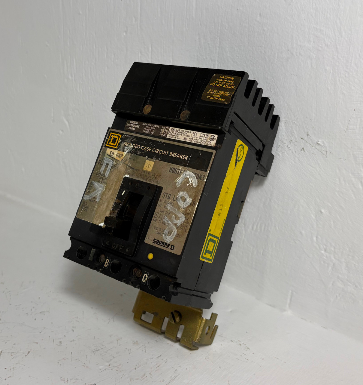 Square D I-Line FA36050 50A Circuit Breaker 480/600V Type FA 3P 50 Amp bad label (EM5819-1)