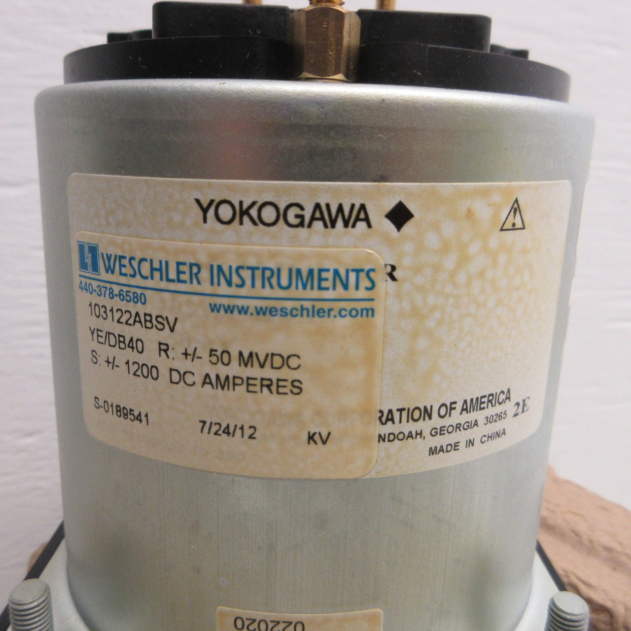 NEW Yokogawa Weschler 103122ABSV Panel Meter -1200 to 1200 DC Amperes +/-50 MVDC (AH0977-1)