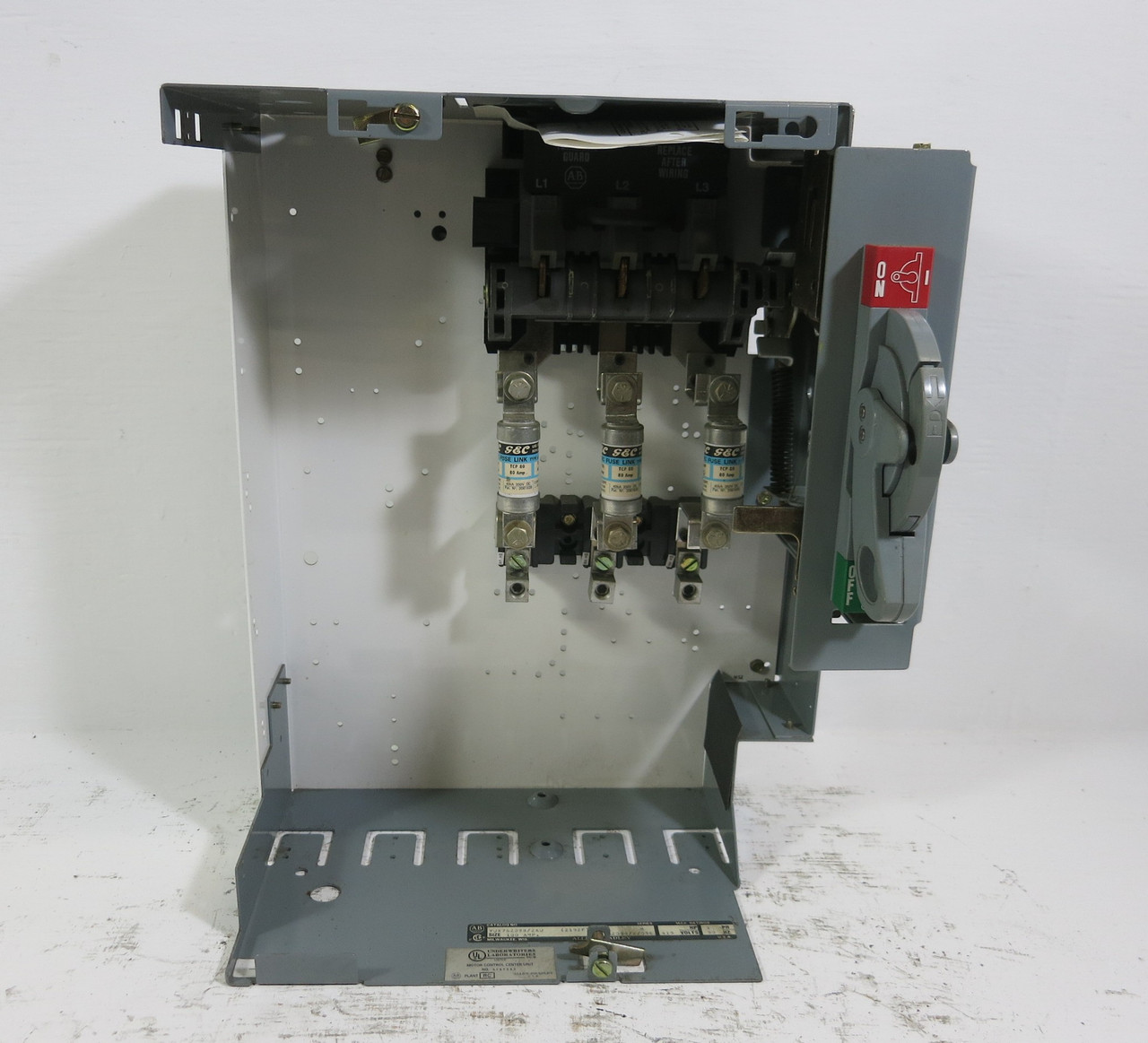 Allen Bradley 2100 Centerline 18" 80 Amp Fusible Feeder MCC Bucket 80A (BJ1073-3)