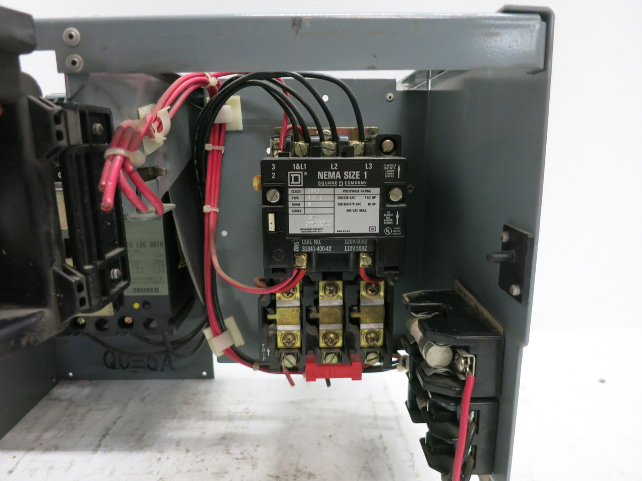 Square D Model 5 7A Breaker Size 1 Starter 12" MCC Bucket 7 Amp 8536SCO3S (DW7949-2)