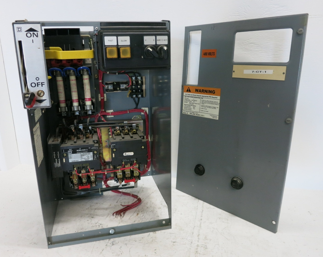 Square D Model 5 30A Fusible Size 2 Two-Speed Starter 24" MCC Bucket 30 Amp 8810 (DW7956-1)