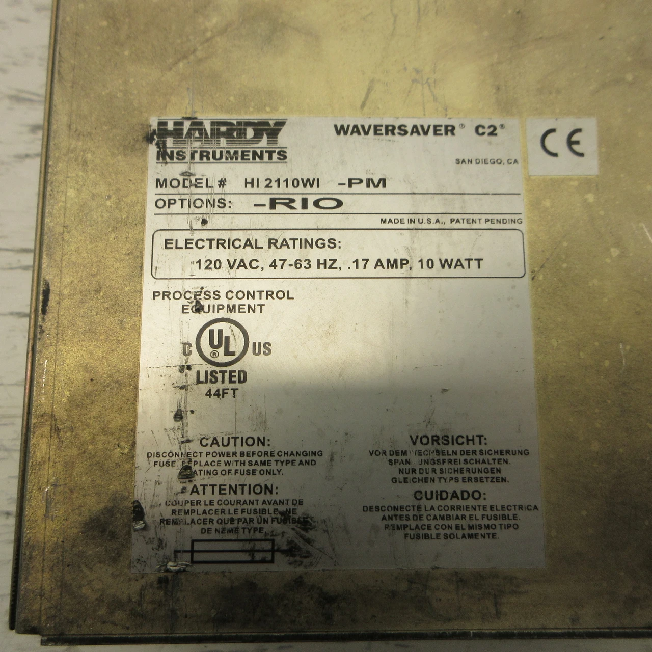 Hardy Instruments HI2110WI-PM-RIO Waversaver C2 Weight Controller 120V 17A FLAW (AH0988-1)