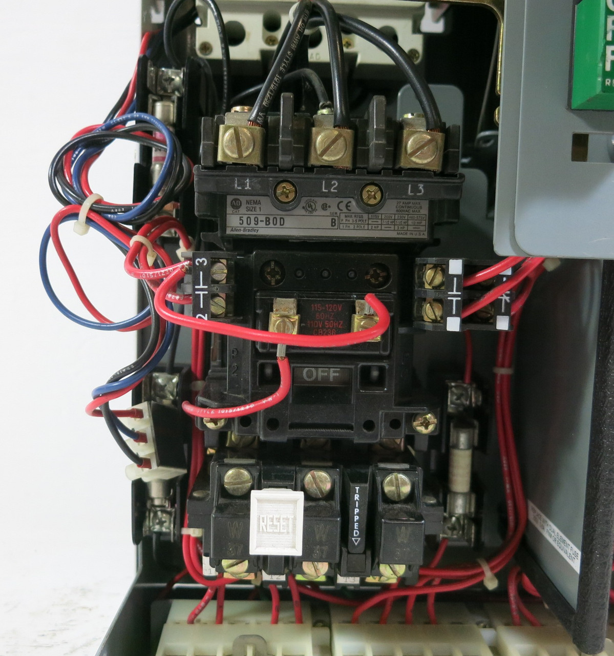 Allen Bradley 2100 Centerline Dual Size 1 Starter 30 Amp Breaker 18" MCC Bucket (BJ1077-1)