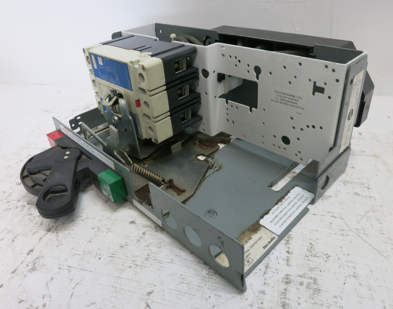 Allen Bradley 2100 Centerline 60A Breaker Feeder 6" MCC Bucket 60 Amp FD3060 (DW7966-1)