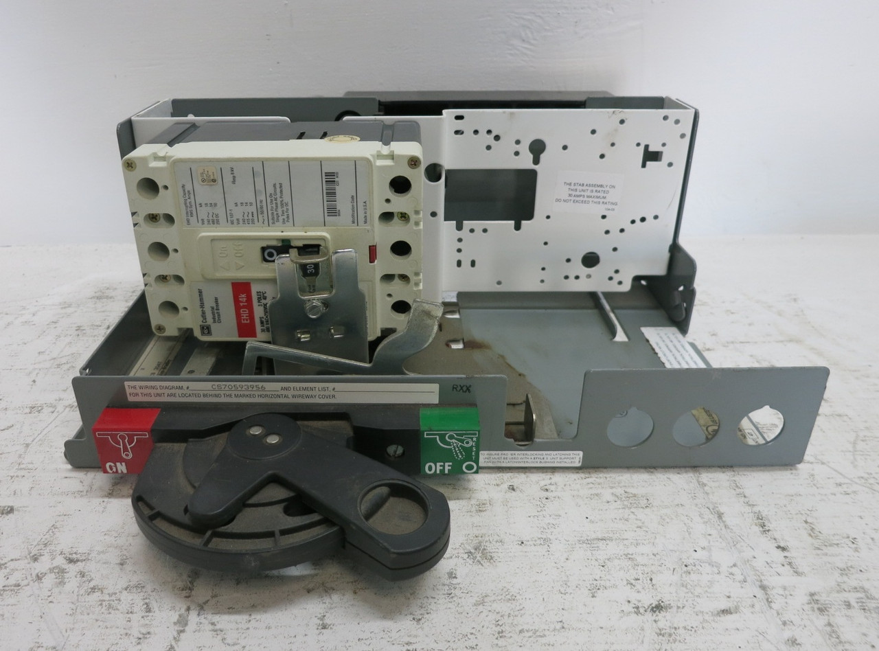 Allen Bradley 2100 Centerline 30A Breaker Feeder 6" MCC Bucket 30 Amp EHD3030 (DW7967-1)