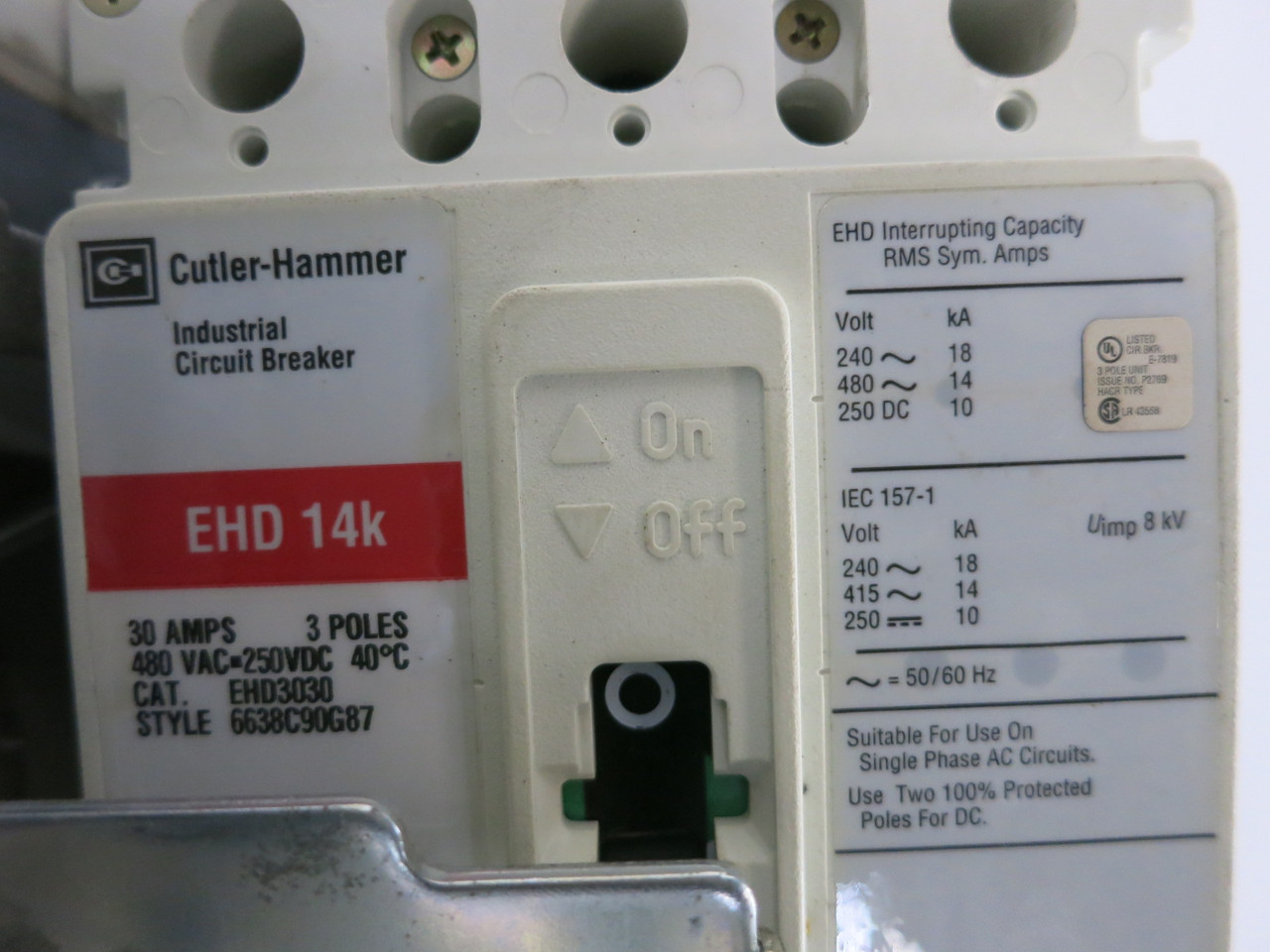 Allen Bradley 2100 Centerline 30A Breaker Feeder 6" MCC Bucket 30 Amp EHD3030 (DW7967-1)