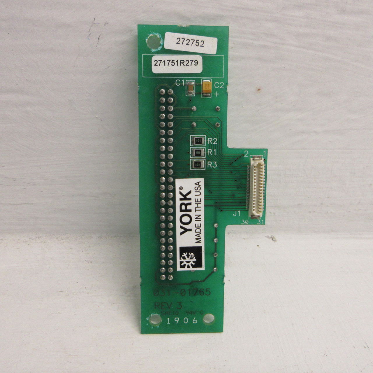 York 031-01765-002 Rev C Rev 3 Chiller Display Interface Board Screen Card PCB (AH0994-2)