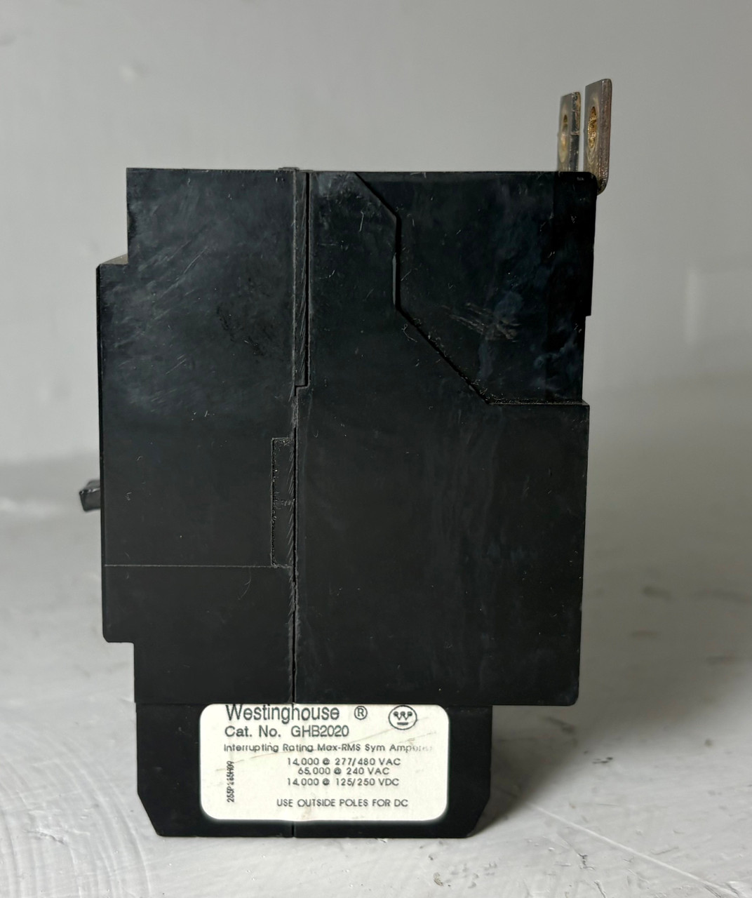 Westinghouse GHB2020 20A 2P Circuit Breaker 277/480 VAC GHB 20 Amp 2 Pole HACR (EM5840-9)