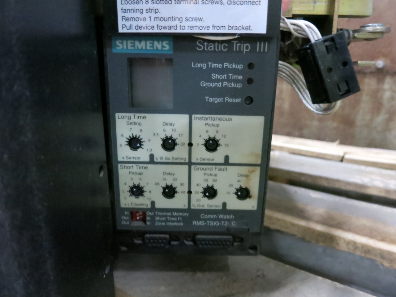 Siemens RLF-800 800A Air Breaker LSIG Static Trip III RMS-TSIG-TZ-C 800 Amp EOMO (DW7976-3)