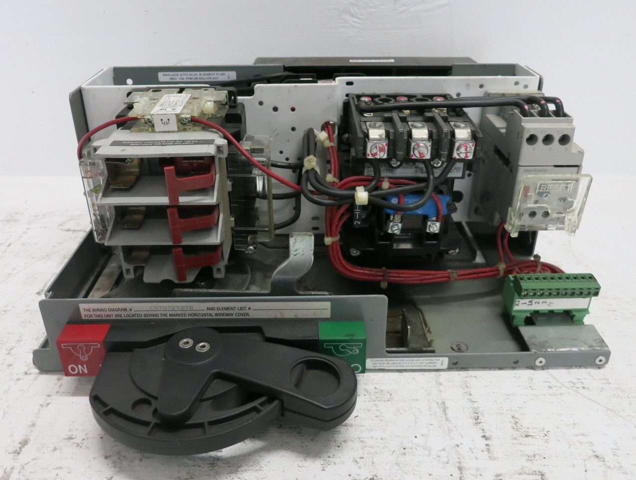 Allen Bradley 2100 Centerline 30 Amp Fusible Size 1 Starter 6" MCC Bucket EEEB (DW7986-4)