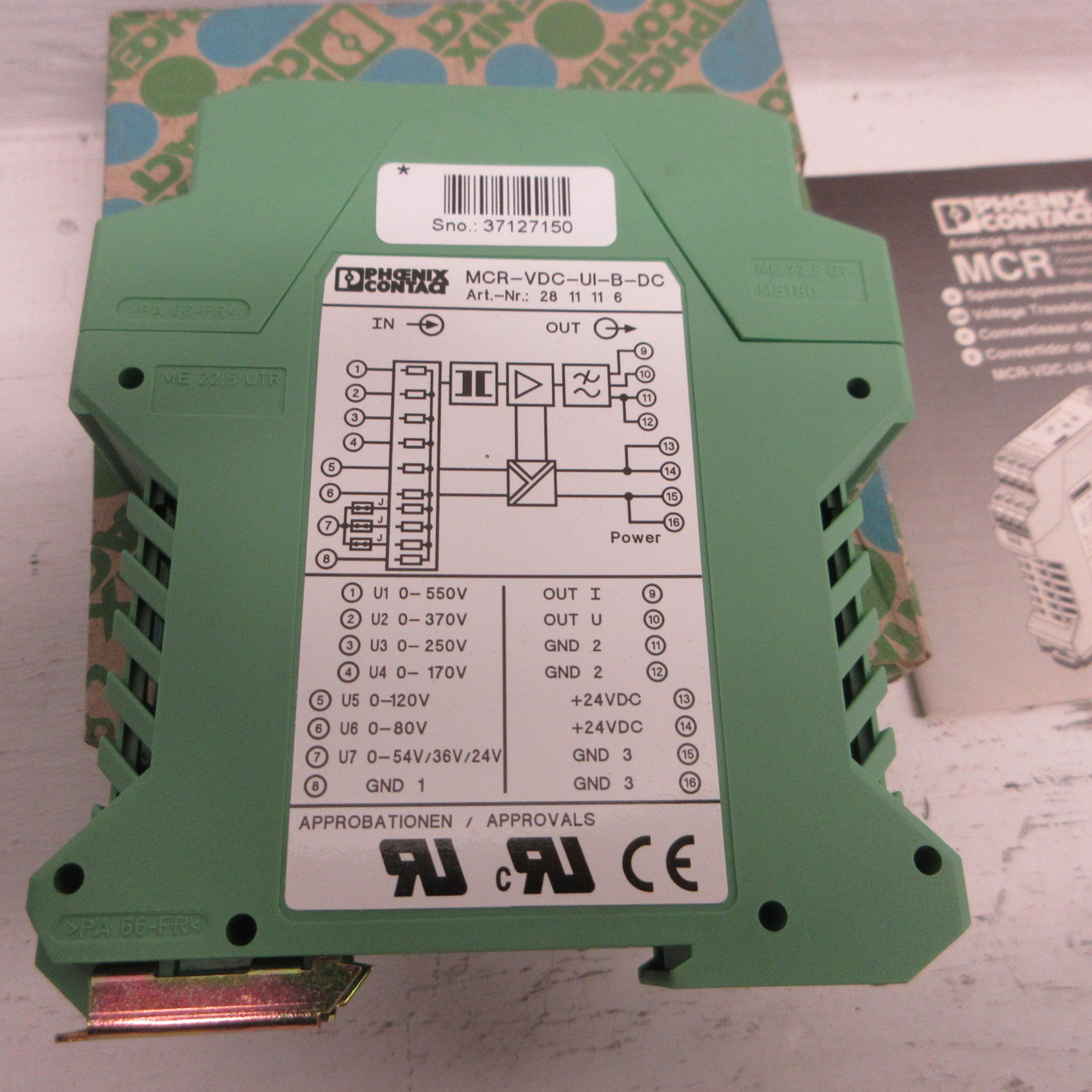 NEW Phoenix Contact MCR-VDC-UI-B-DC Voltage Measuring Transducer Module 50ma NIB (AH1019-1)
