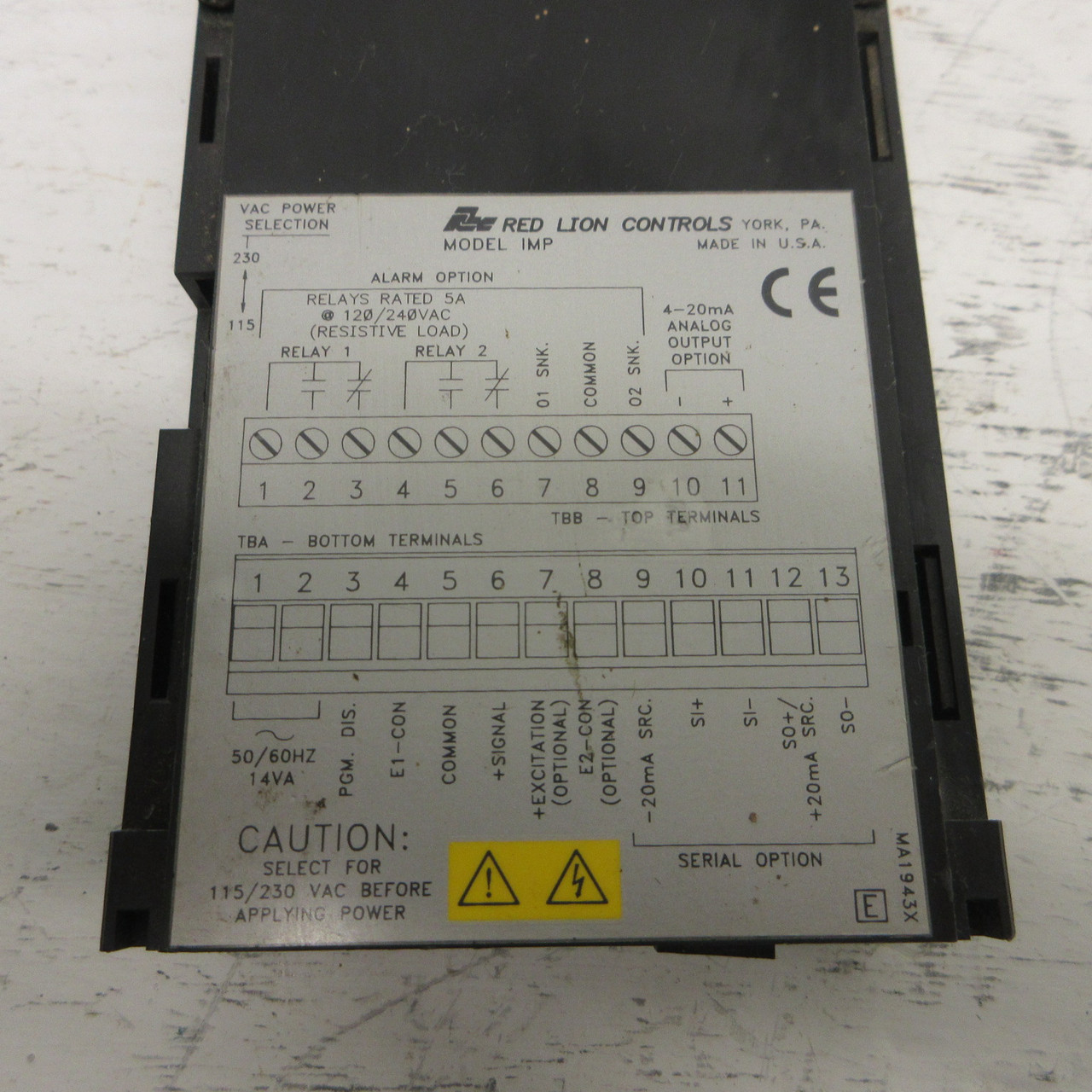 Red Lion Controls Model IMP23163 Process Meter 115/230VAC Panel Meter 6 Digit (AH1023-1)