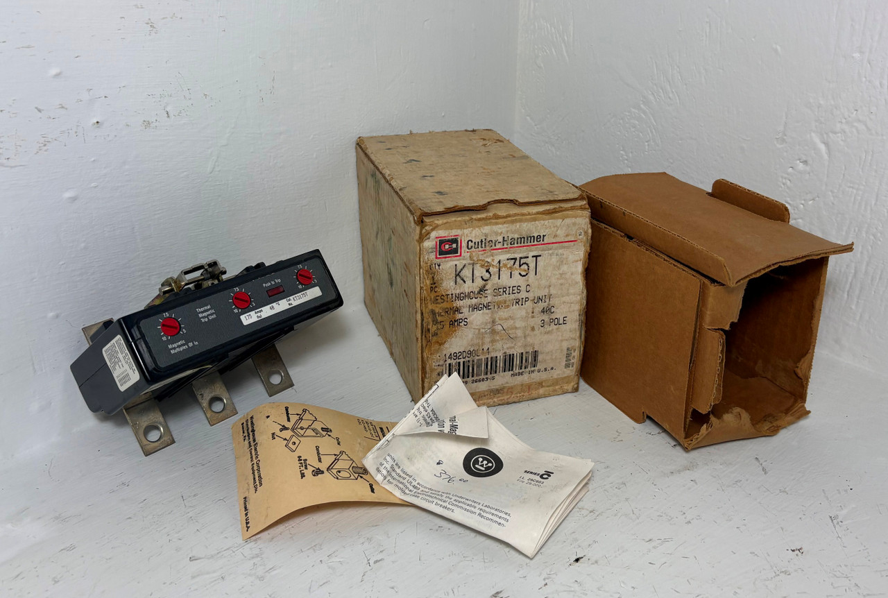 NEW Westinghouse KT3175T 175A Thermal Magnetic Trip Unit for Breaker 175 Amp NIB (EM5844-1)