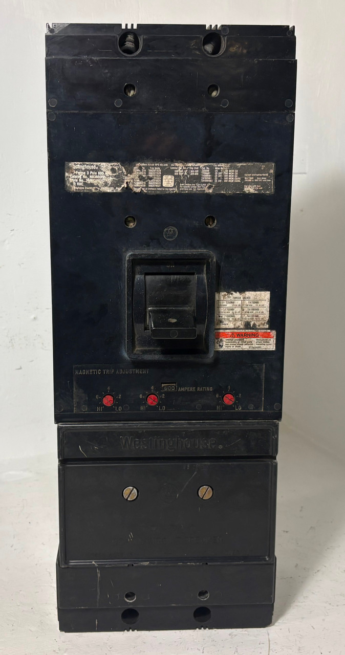 Westinghouse NB3800PF 800A Tri-Pac De-Ion Circuit Breaker w/ 600 Amp Trip NB3600 (EM5846-1)