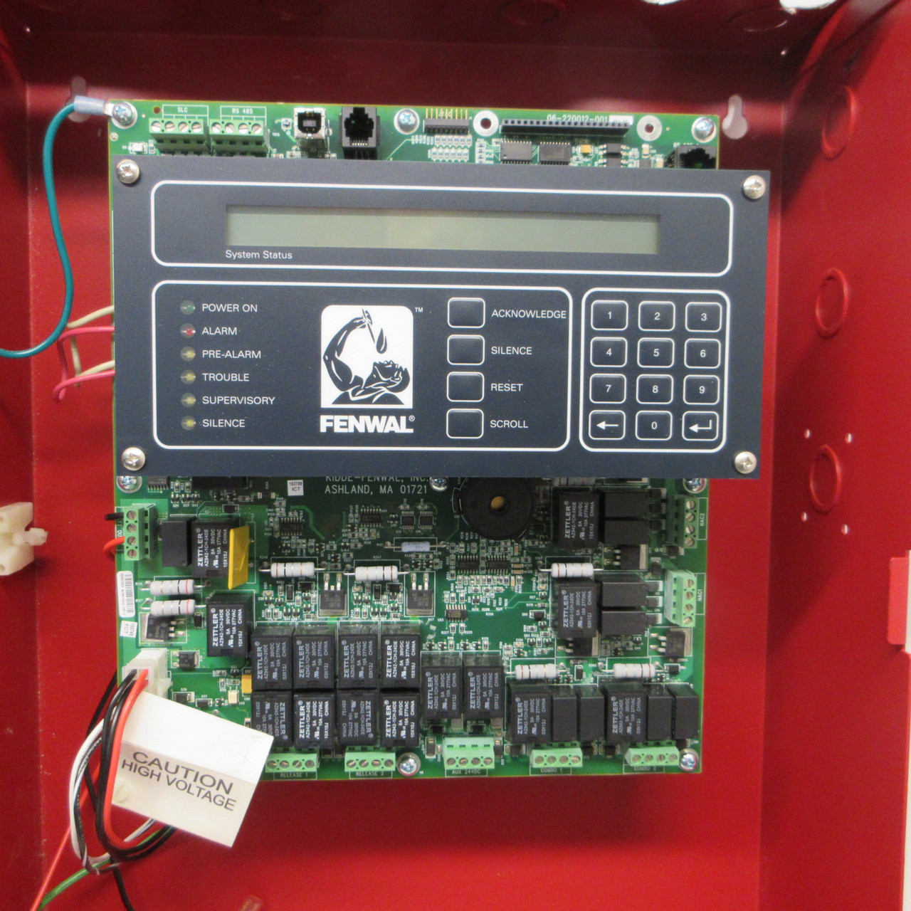 Fenwal Fenwalnet 6000 Red Fire Alarm Control Unit 74-600000-510 120VAC (w/ Key) (AH1031-1)