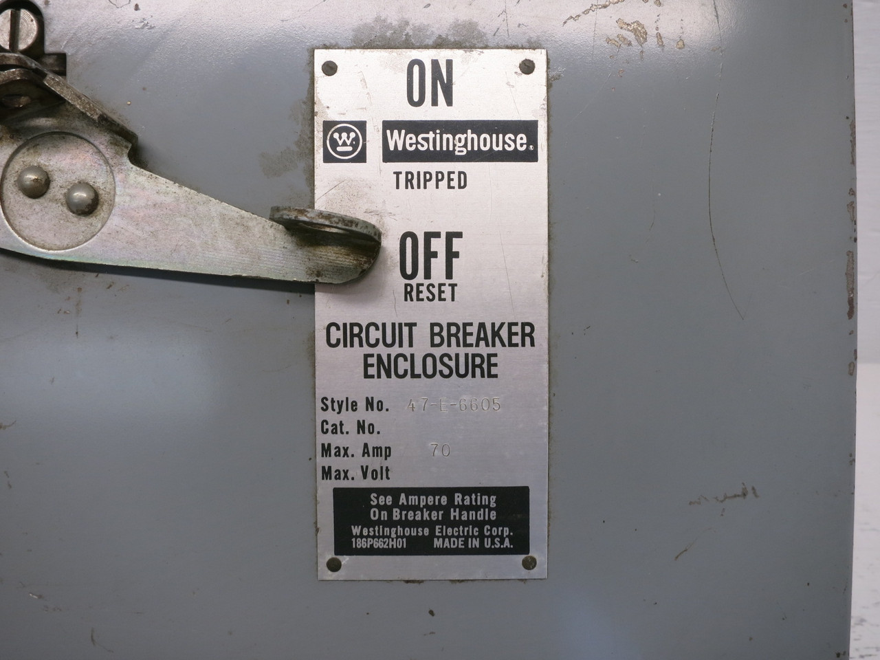 Westinghouse 70A 600V BP-FA Breaker Bus Plug 47-E-6605 Busway Switch 70 Amp BPFA (DW8002-1)