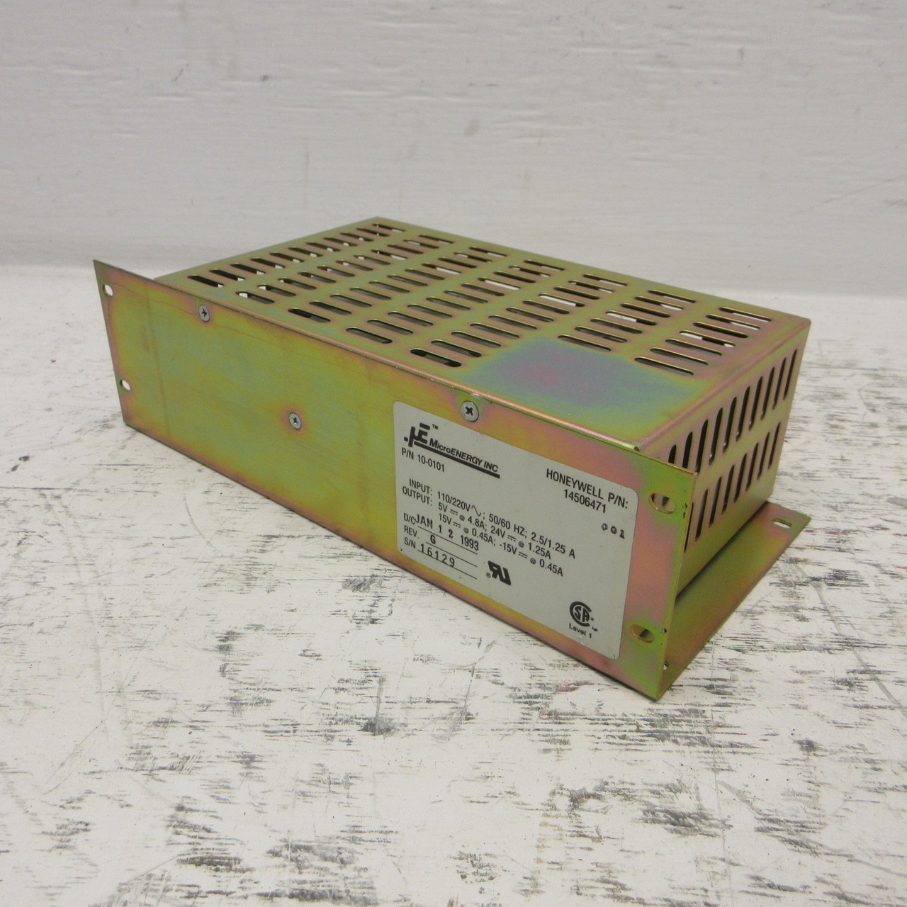 MicroENERGY Inc. 10-0101 Honeywell 14506471 Power Supply Module Rev G 110/220V (AH1039-1)