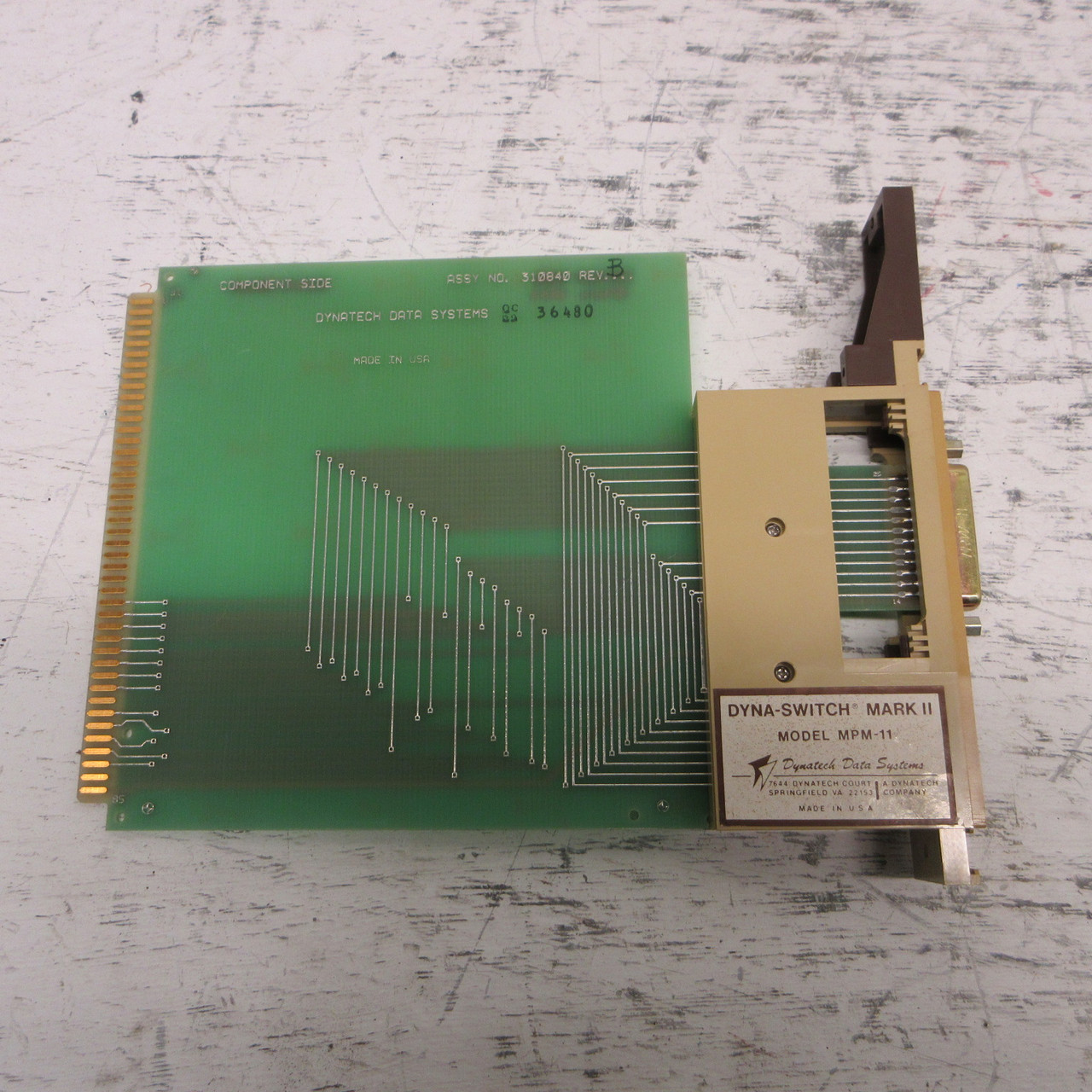 Dynatech Data Systems Model MPM-11 Dyna-Switch Mark II 310840 Rev B PLC Card DDS (AH1038-1)