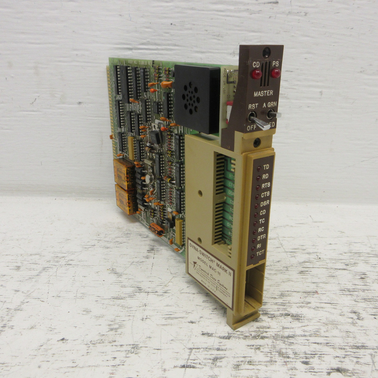 Dynatech Data Systems Model MAC-11 Dyna-Switch Mark II 310810 Rev E PLC Card DDS (AH1037-1)