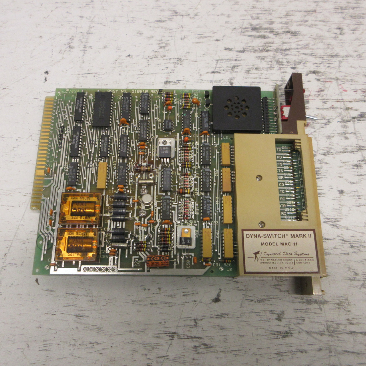 Dynatech Data Systems Model MAC-11 Dyna-Switch Mark II 310810 Rev E PLC Card DDS (AH1037-1)