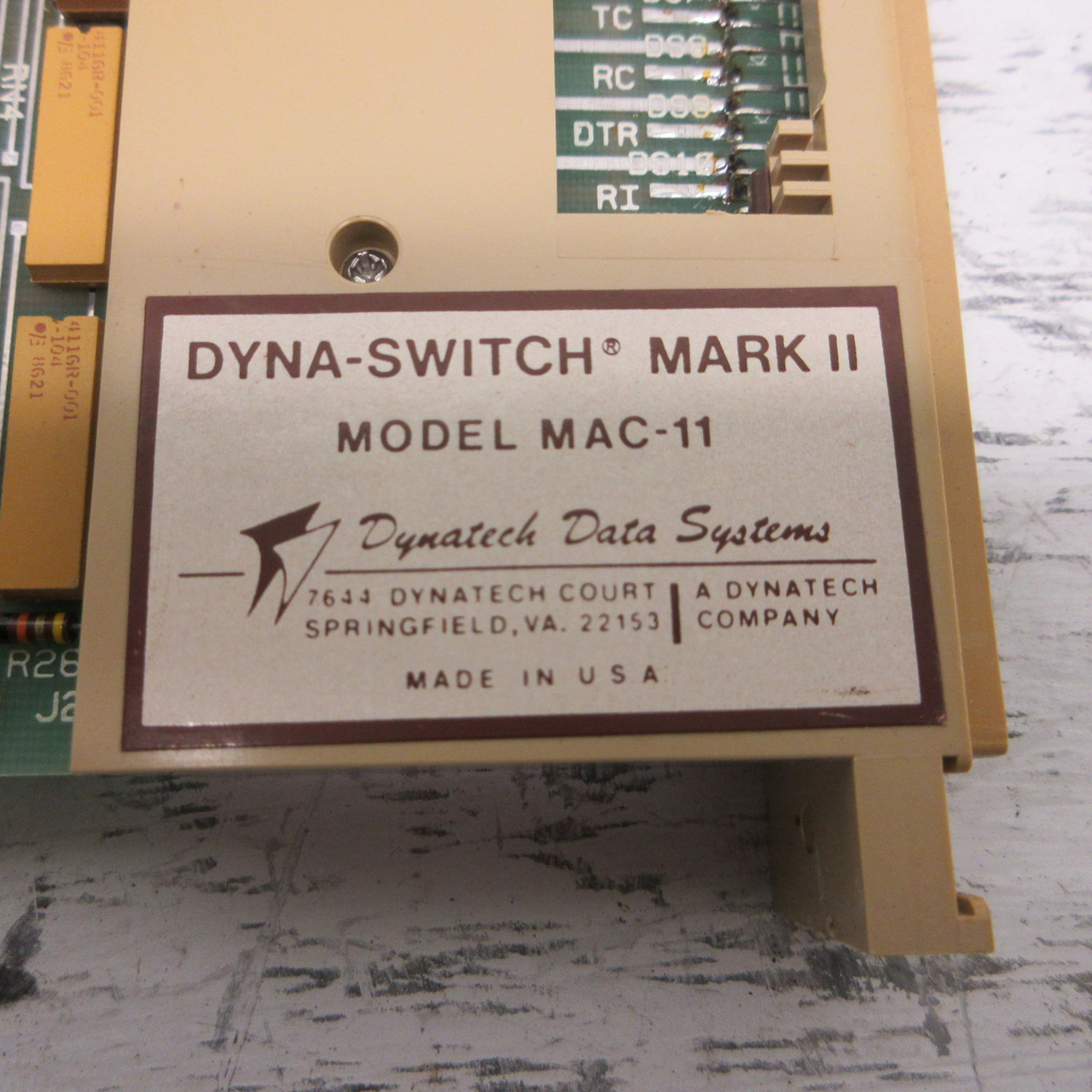 Dynatech Data Systems Model MAC-11 Dyna-Switch Mark II 310810 Rev E PLC Card DDS (AH1037-1)