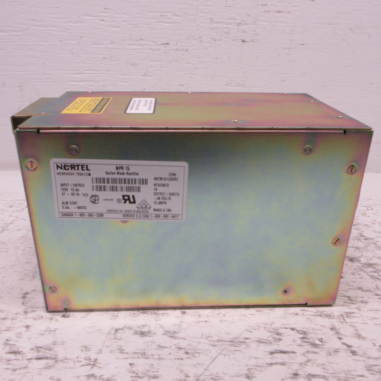 Nortel Northern Telecom MPR 15 Switch Mode Rectifier NT5C06CD 16 48V 15A 120VAC (AH1040-2)