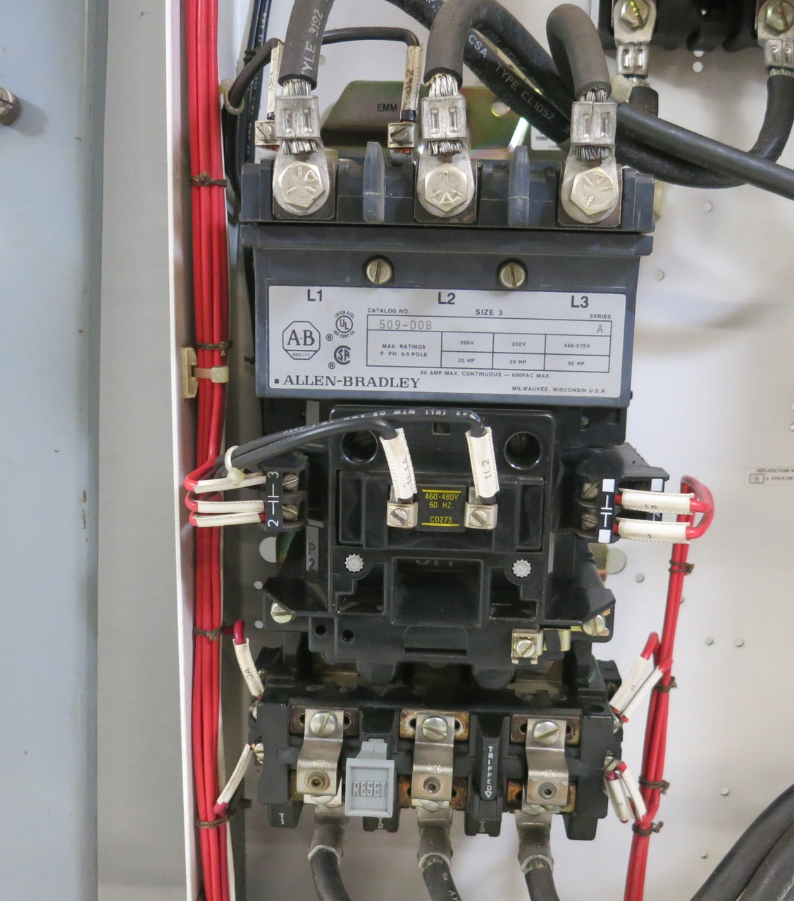 Allen Bradley 2100 Centerline Size 3 Starter 100A Fusible 33" MCC Bucket 509-DOB (BJ1085-1)