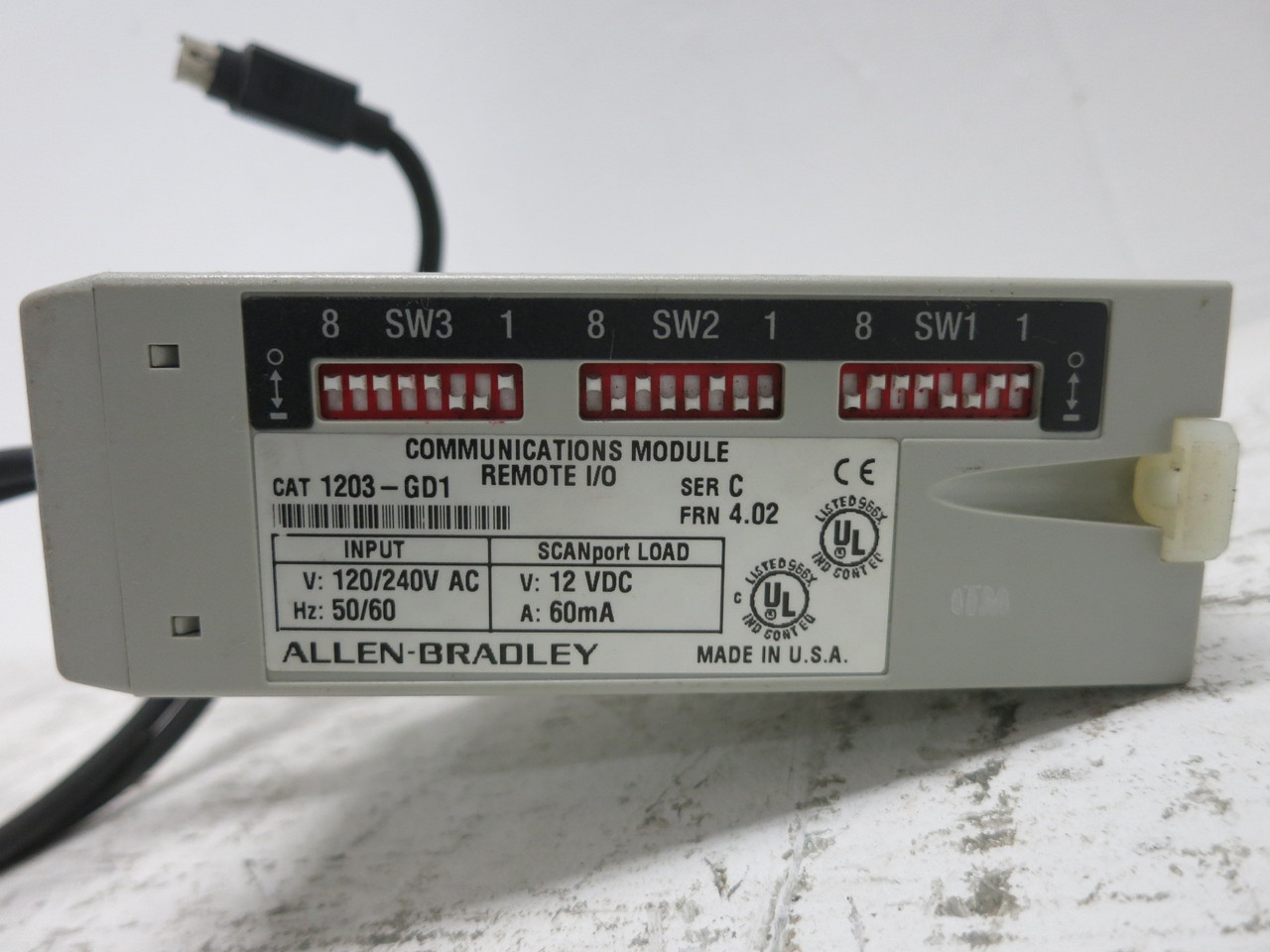 Allen Bradley 1203-GD1 Ser C FRN 4.02 Communications Module Remote I/O 1336 VFD (DW8006-1)