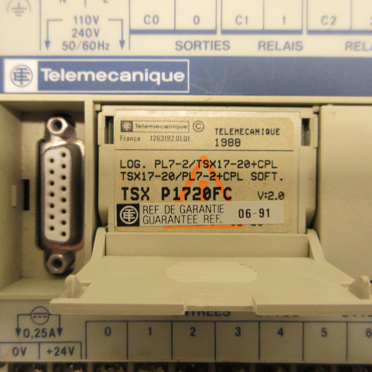 Telemecanique TSX 17 22028 Brick PLC Input Module Relay 110V 240V w/ TSX P1720FC (AH1052-1)