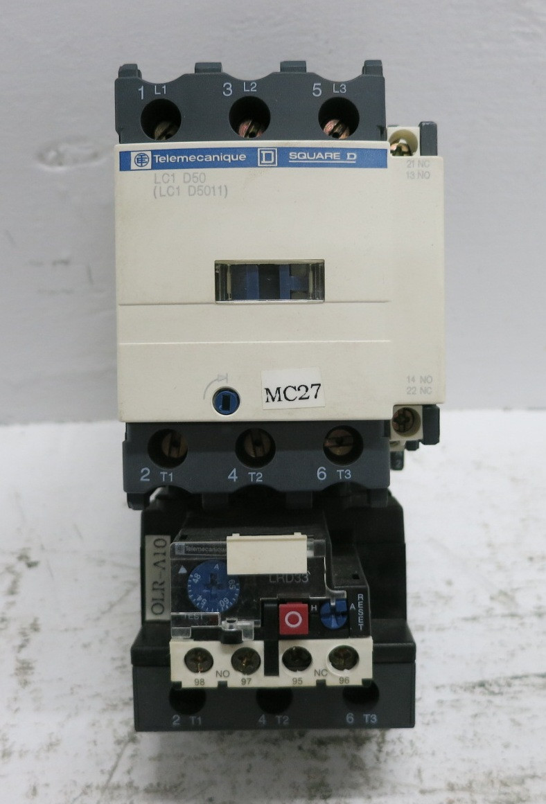 Telemecanique LC1D50 Motor Starter LRD3359 Overload Relay 110V Coil LX1D6F7 (DW8011-2)