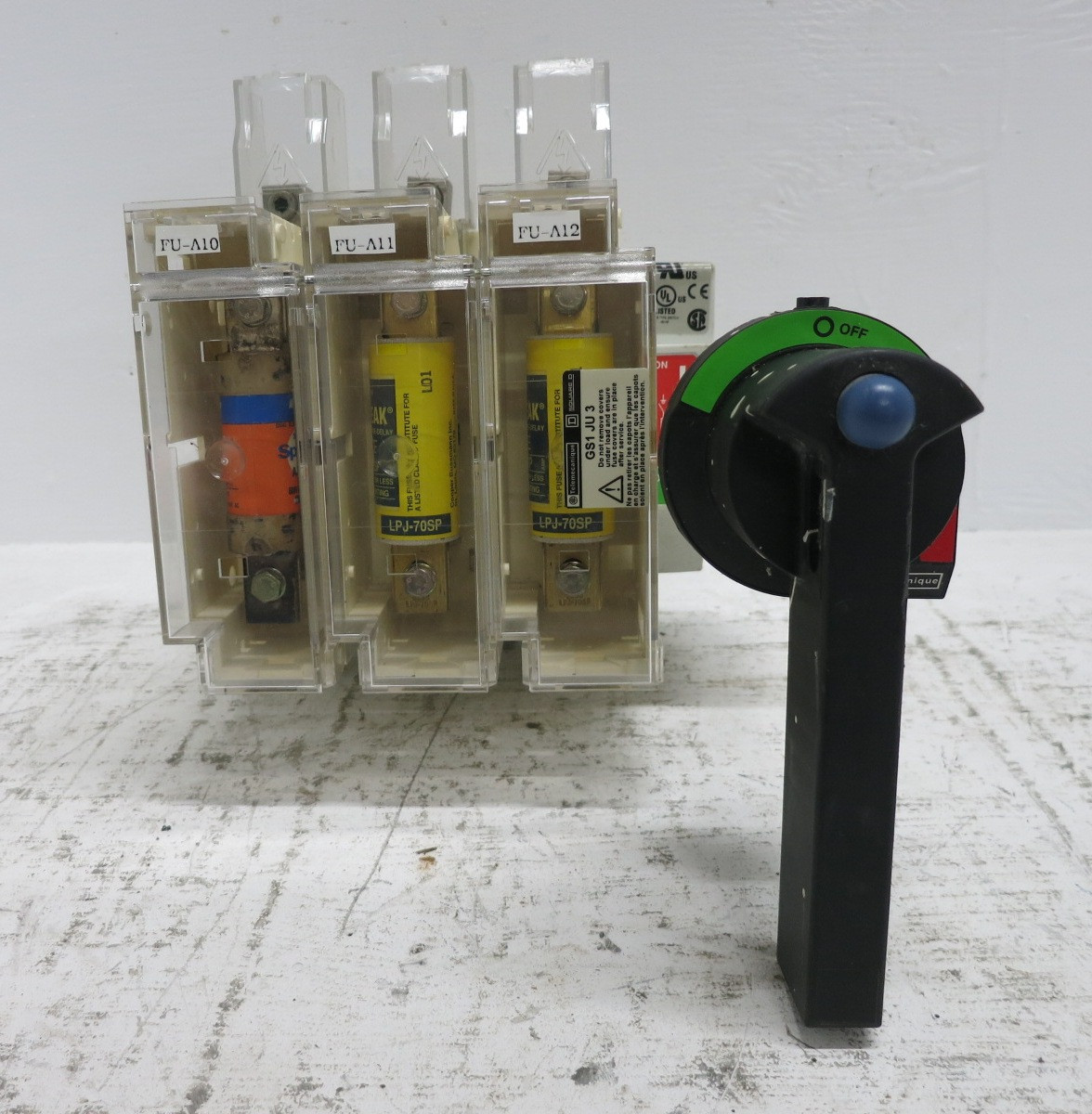 Telemecanique GS1JU3 100A 600V Fusible Switch J100A GS1-JU-3 100 Amp Disconnect (DW8010-1)