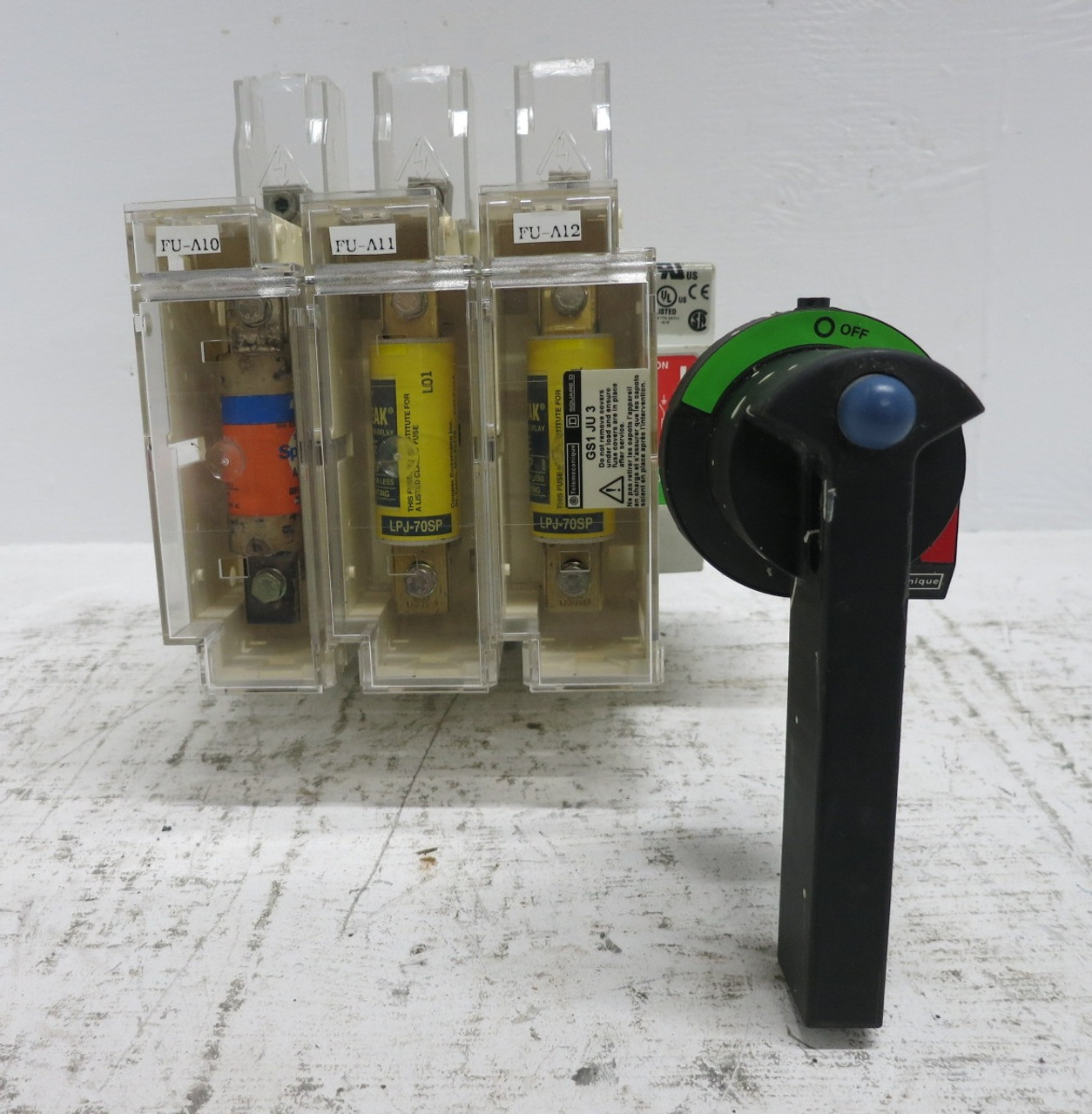 Telemecanique GS1JU3 100A 600V Fusible Switch J100A GS1-JU-3 100 Amp Disconnect (DW8010-1)