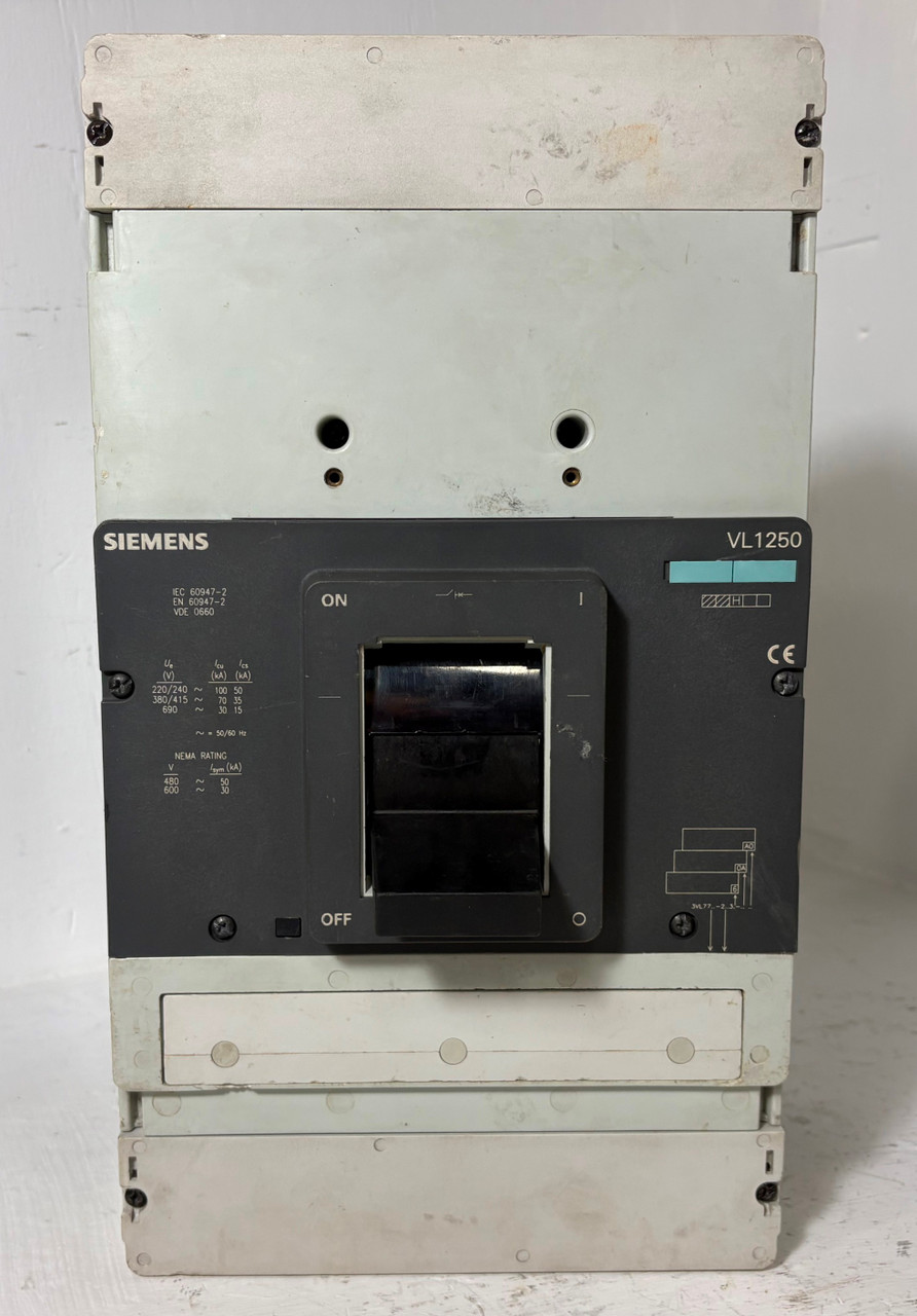 Siemens VL1250 1250A Circuit Breaker 480/600 VAC 3 Pole 1250 Amp 3P (EM5855-1)