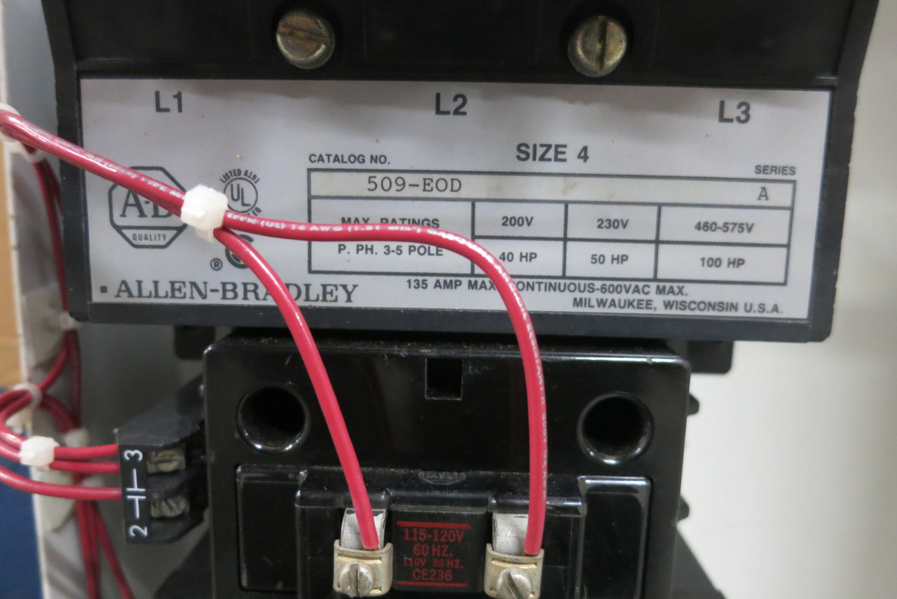 Allen Bradley 2100 Centerline Size 4 Starter 200A Fusible MCC Bucket 46" 200 Amp (BJ1087-3)