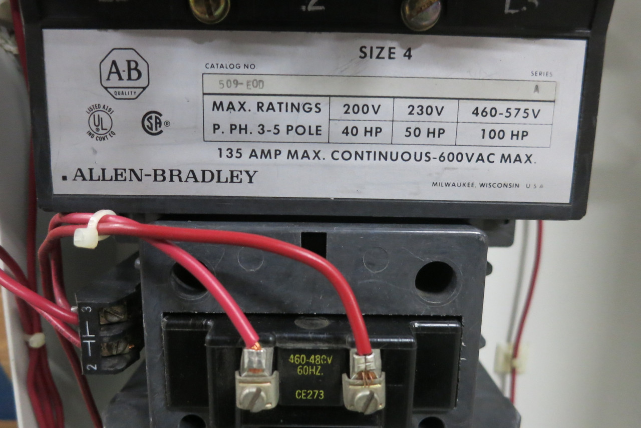 Allen Bradley 2100 Centerline Size 4 Starter 200A Fusible 46" MCC Bucket 200 Amp (BJ1088-1)