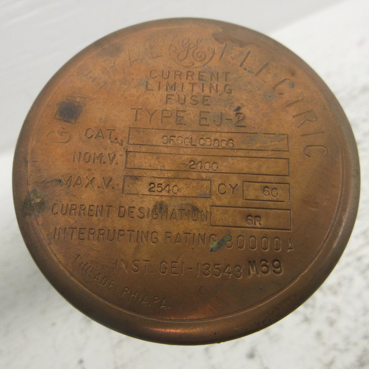 GE 9F60LCB806 EJ-2 6R Amp 2.4 kV Motor Starter Fuse EJ2 2540V Current LImiting (AH1063-1)