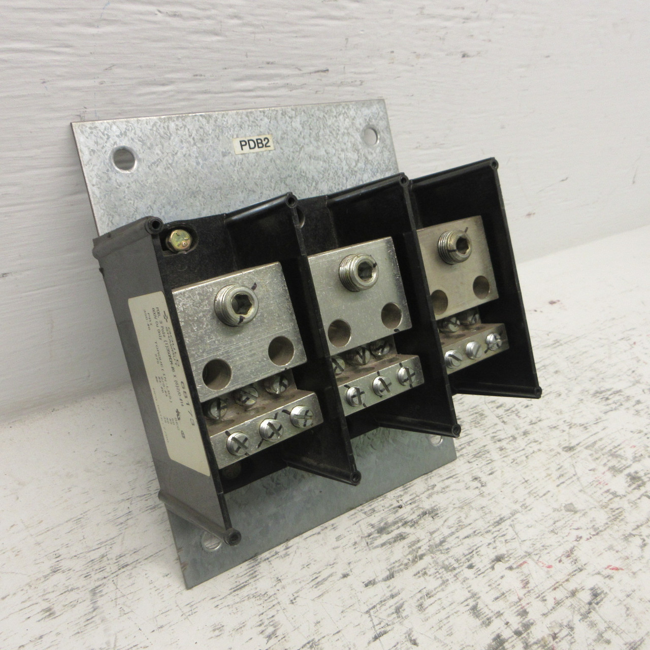Gould Shawmut 68173 Power Distribution Block PDB 3 Pole 350MCM-#6 X 600V Cu Only (AH1073-1)