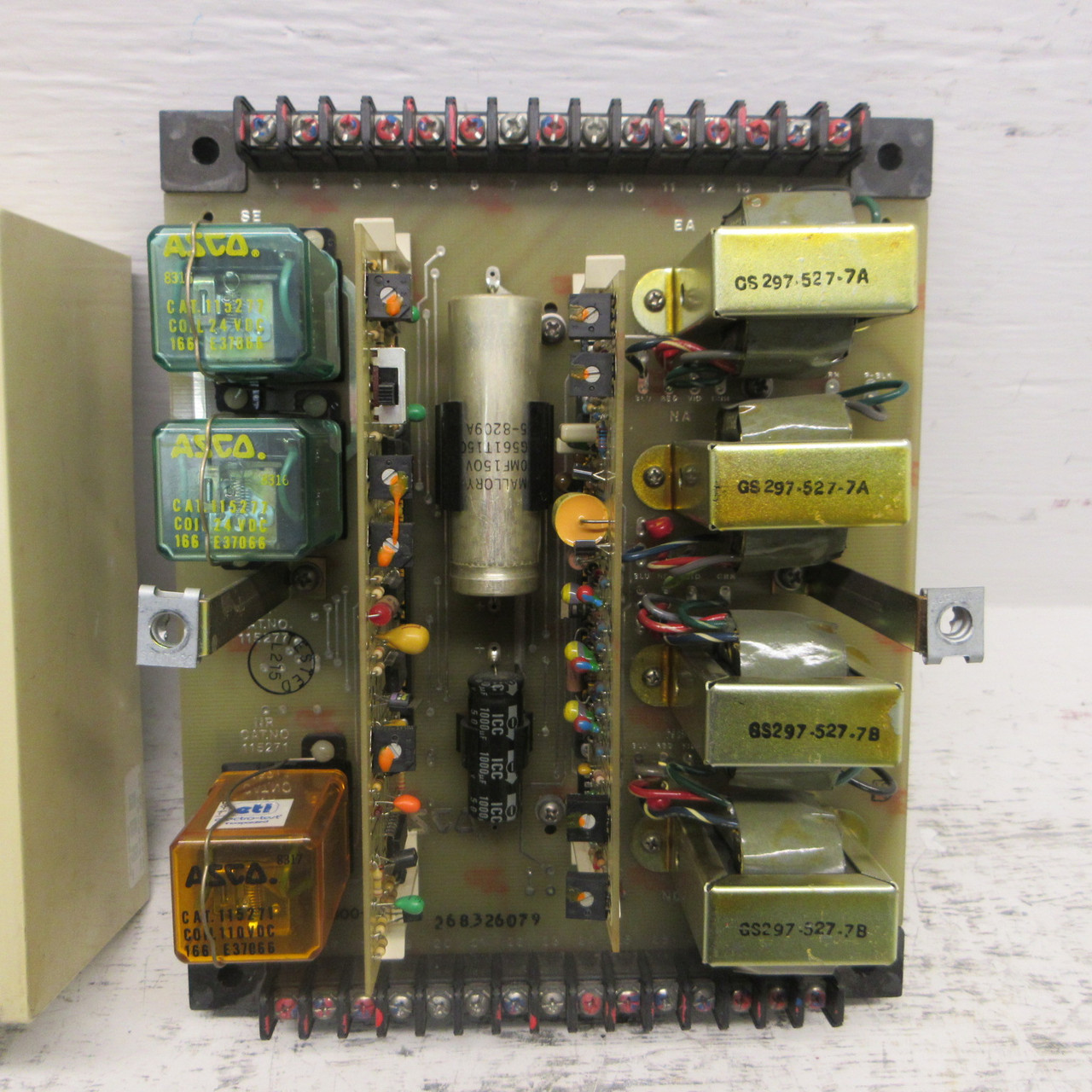 ASCO Control Panel JS299-300-7L Power Supply Panel 4 Coils 3 Relays 2 Boards (AH1069-1)